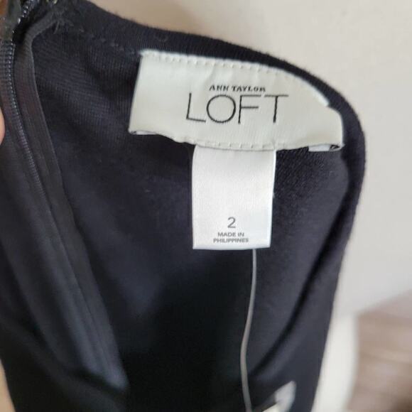 NWT LOFT‎ Plaid Black Short Sleeve Dress 2 - Picture 3 of 7